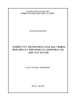 NGHIÊN cứu THÀNH PHẦN LOÀI, đặc TRƯNG PHÂN bố của mối (INSECTA ISOPTERA) tại KHU vực hà nội 