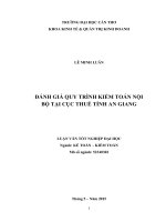 đánh giá quy trình kiểm toán nội bộ tại cục thuế tỉnh an giang 