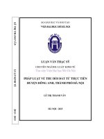 Pháp luật về thu hồi đất từ thực tiễn huyện đông anh, thành phố hà nội 