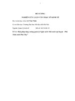 Đề cương nghiên cứu Luận văn thạc sỹ kinh tế