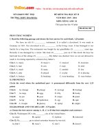 Đề thi học kỳ 2 môn Tiếng Anh lớp 10 trường THPT Thanh Ba, Phú Thọ năm học 2015 - 2016