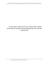 RÀ SOÁT, ĐIỀU CHỈNH, BỔ SUNG QUY HOẠCH NÔNG NGHIỆP – NÔNG THÔN HÀ TĨNH ĐẾN NĂM 2010, ĐỊNH HƯỚNG ĐẾN NĂM 2020 TỈNH HÀ TĨNH