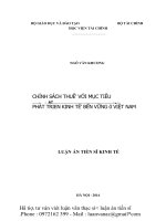 Chính sách thuế với mục tiêu phát triển kinh tế bền vững ở việt nam 