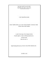 Phát triển năng lực giải toán số phức cho học sinh trung học phổ thông 