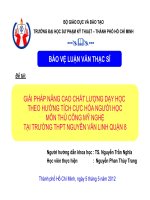 giải pháp nâng cao chất lượng dạy học theo hướng tích cực hóa người học môn thủ công mỹ nghệ tại trường thpt nguyễn văn linh quận 8