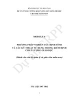 PHƯƠNG PHÁP NGHIÊN CỨU ĐỊNH TÍNH VÀ CÁC KỸ THUẬT SỬ DỤNG TRONG KIỂM ĐỊNH CHẤT LƯỢNG GIÁO DỤC