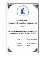 Ứng dụng phương pháp nghiên cứu khoa học trong chế tạo vũ khí