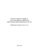 GIÁO ÁN TẬP HUẤN NGHIỆP VỤ VÀ CÁC QUY ĐỊNH CỦA PHÁP LUẬT ĐỐI VỚI HOẠT ĐỘNG KINH DOANH VẬN TẢI