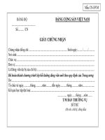 Mẫu CN-ĐVM - Giấy chứng nhận học lớp đảng viên mới