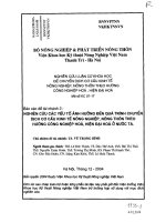 Nghiên cứu các yếu tố ảnh hưởng đến quá trình chuyển dịch cơ cấu kinh tế nông nghiệp, nông thôn theo hướng công nghiệp hóa, hiện đại hóa ở nước ta