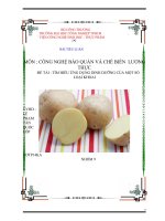 TÌM HIỂU ỨNG DỤNG DINH DƯỠNG CỦA MỘT SỐ LOẠI KHOAI