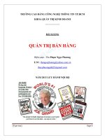 Bài giảng về quản trị bán hàng 2016