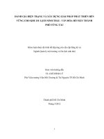 Đánh giá hiện trạng và xây dựng giải pháp phát triển bền vững cho khu du lịch sinh thái- văn hóa hồ mây thành phố vũng tàu
