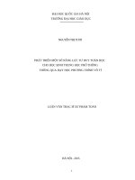 Phát triển một số năng lực tư duy toán học cho học sinh trung học phổ thông thông qua dạy học phương trình vô tỉ 