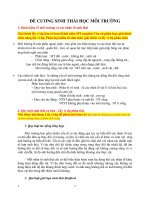 ĐỀ CƯƠNG SINH THÁI HỌC MÔI TRƯỜNG