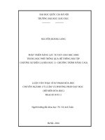 Phát triển năng lực tư duy cho học sinh trung học phổ thông qua hệ thống bài tập chương sự điện li 