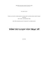 Tóm tắt Nâng cao chất lượng dịch vụ thẻ ATM tại ngân hàng TMCP Ngoại thương Việt Nam chi nhánh Vinh