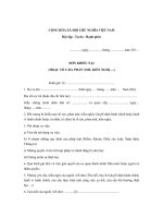 Mẫu đơn khiếu nại hoặc tố cáo