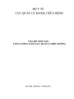 ĐÀO TẠO TĂNG CƯỜNG NĂNG LỰC QUẢN LÝ ĐIỀU DƯỠNG