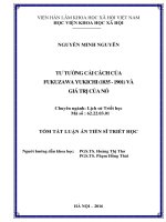 Tư tưởng cải cách của fukuzawa yukichi  và giá trị của nó