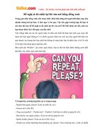 Đề nghị ai đó nhắc lại lời vừa nói bằng tiếng Anh