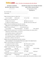 Đề thi học kỳ 2 môn Tiếng Anh lớp 10 Cơ bản trường THPT Hùng Vương, Nam Định năm học 2015 - 2016