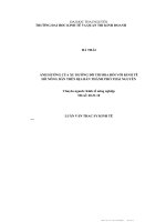 Ảnh hưởng của xu hướng đô thị hóa đối với kinh tế hộ nông dân trên địa bàn thành phố thái nguyên