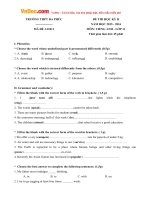 Đề thi học kỳ 2 môn Tiếng Anh lớp 11 trường THPT Đa Phúc, Hà Nội năm học 2015 - 2016