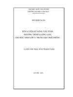 Rèn luyện kỹ năng giải toán phương trình lượng giác cho học sinh lớp 11 trung học phổ thông 