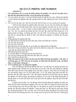 QUẢN LÝ PHÒNG THÍ NGHIỆM