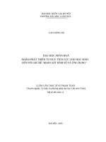 Dạy học phân hóa nhằm phát triển tư duy tích cực cho học sinh đối với chủ đề khảo sát hàm số và ứng dụng 