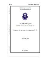 Ứng dụng mạng noron nhận dạng chữ viết 