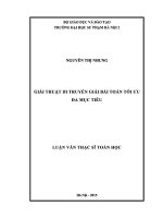 Giải thuật di truyền giải bài toán tối ưu đa mục tiêu 