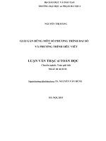 Giải gần đúng một số phương trình đại số và phương trình siêu việt 