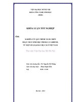 Nghiên cứu quy trình tách chiết hoạt chất sinh học INDOLE  3 CARBINOL từ một số loại rau họ cải ở việt nam 
