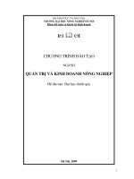QUẢN TRỊ VÀ KINH DOANH NÔNG NGHIỆP