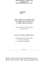 Tổng hợp nano kẽm oxít có kiểm soát hình thái và một số ứng dụng 