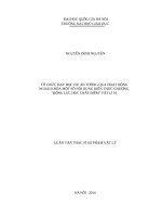 Tổ chức dạy học dự án thông qua hoạt động ngoại khóa một số nội dung kiến thức chương động lực học chất điểm vật lí 10 