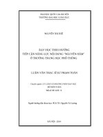 Dạy học theo hướng tiếp cận năng lực nội dung nguyên hàm ở trường trung học phổ thông 