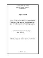 QUẢN lý NHÀ nước về đào tạo LIÊN THÔNG GIÁO dục NGHỀ NGHIỆP   GIÁO dục đại học đáp ỨNG yêu cầu xây DỰNG xã hội học tập