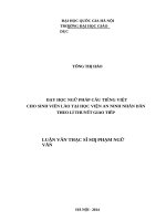 Dạy học ngữ pháp câu tiếng việt cho sinh viên lào tại học viện an ninh nhân dân theo lí thuyết giao tiếp 