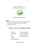 Đánh giá công tác cấp giấy chứng nhận quyền sử dụng đất tại xã phúc hà   thành phố thái nguyên, giai đoạn 2012   2014 