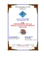 CHẾ ĐỊNH ĐIỀU TRA LẠI TRONG LUẬT TỐ TỤNG HÌNH SỰ VIỆT NAM