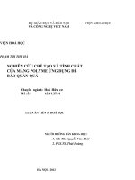Luận án tiến sĩ hóa học nghiên cứu chế tạo và tính chất của màng polyme ứng dụng để bảo quản quả 