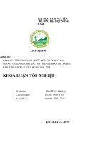 Đánh giá tình hình giải quyết đơn thư khiếu nại, tố cáo và tranh chấp đất đai trên địa bàn thị xã bắc kạn   tỉnh bắc kạn, giai đoạn 2010 – 2014 