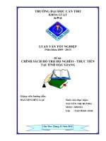 LUẬN VĂN CHÍNH SÁCH HỖ TRỢ HỘ NGHÈO