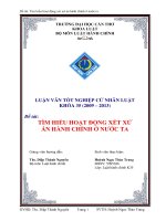 LUẬN VĂN TÌM HIỂU HOẠT ĐỘNG XÉT XỬ ÁN HÀNH CHÍNH Ở NƯỚC TA