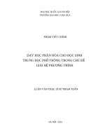 Dạy học phân hóa cho học sinh trung học phổ thông trong chủ đề giải hệ phương trình 