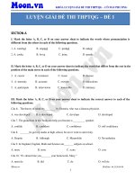 Đề thi thử THPT QG môn tiếng Anh 2016  Đề số 1