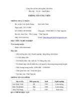 MẪU THÔNG TIN ỨNG VIÊN